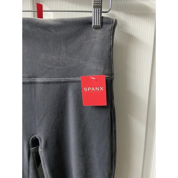 Spanx The Perfect Gray Velvet Ankle Pant Slimming Shaping Mid Rise Medium - Picture 7 of 11